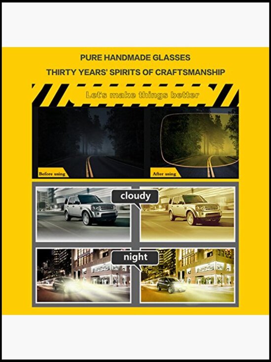Night Driving Glasses Anti Glare Polarized Yellow Tint UV400 for Men Women main image 6